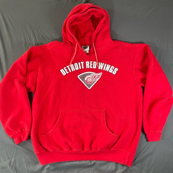 NHL Other - NHL DETROIT REDWINGS HOODIE MEN'S LARGE RED AUTHENTIC ICE HOCKEY LONG SLEEVE